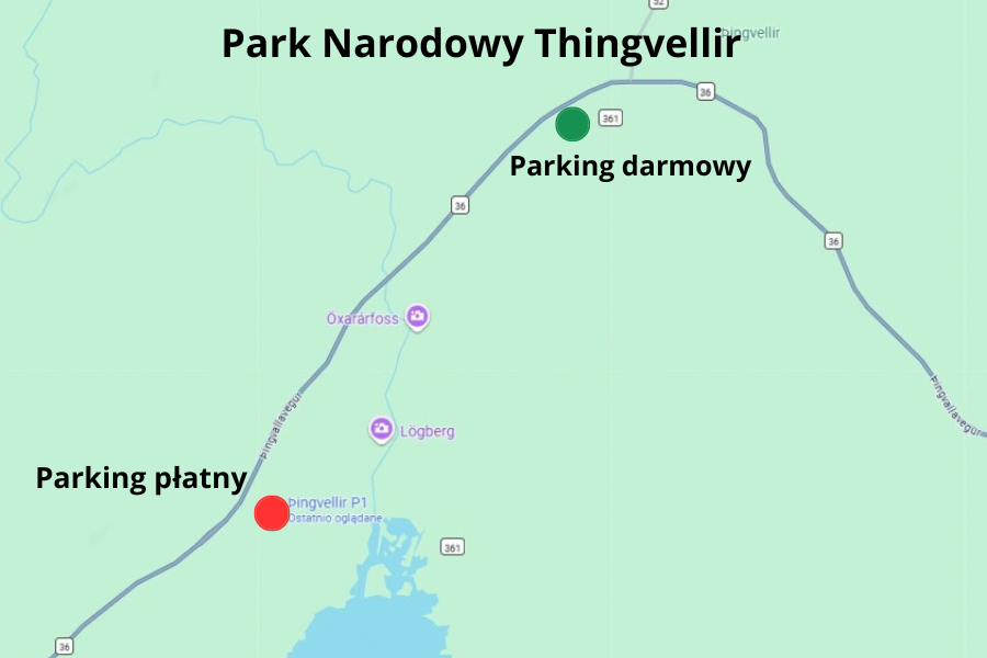 W parku Thingvellir na Islandii możliwe jest także darmowe parkowanie